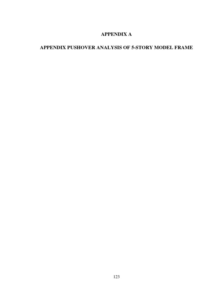 Appendix A Appendix Pushover Analysis of 5-Story Model Frame | PDF ...