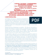 II Foro Problemática de La Carretera Santa Rosa Antabamba y Su Proyección Interregional Cusco