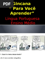 Gincana de Língua Portuguesa Com Gabarito