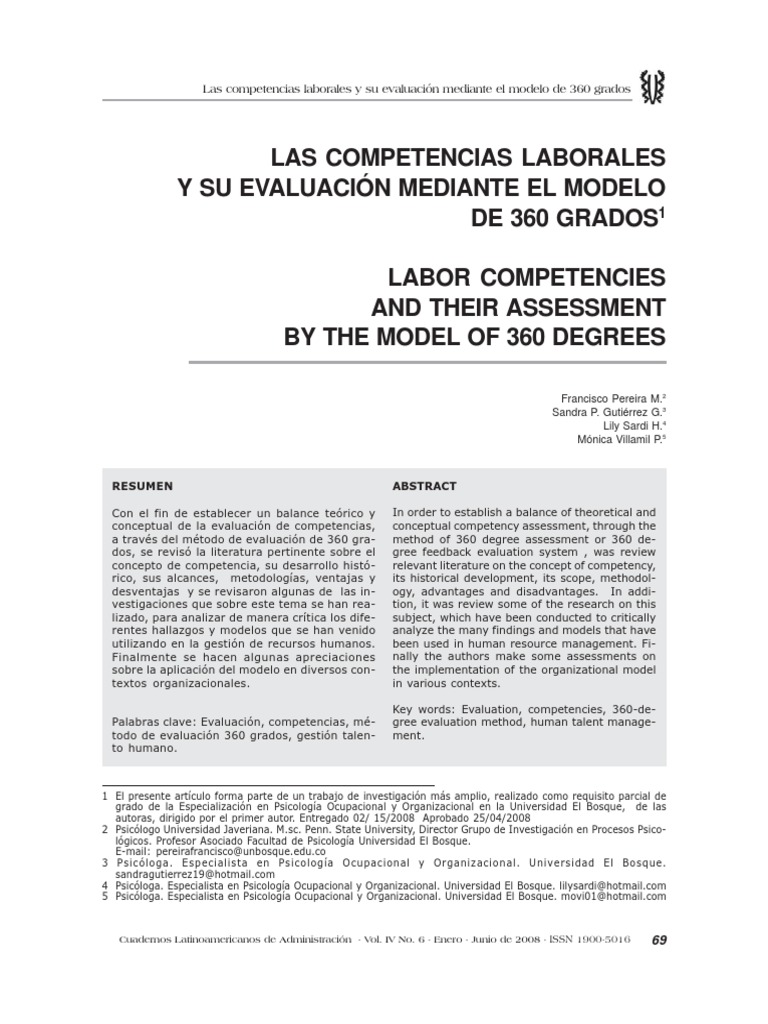 Evaluación de Competencias Laborales 360° | PDF | Recursos humanos ...