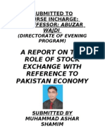 Role of Stock Exchange in Economic Development With Reference To Pakistan