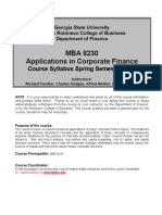 MBA 8230 Applications in Corporate Finance: Course Syllabus Spring Semester 2005