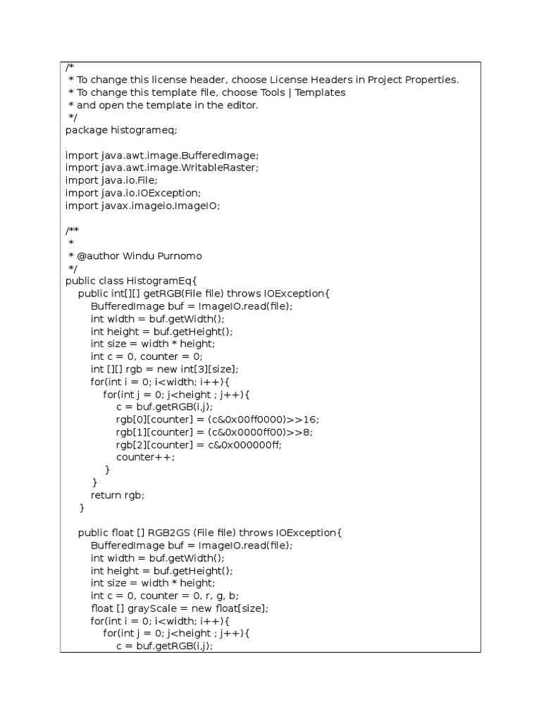 Contrast Stretching Dengan Java | PDF | Graphics | Computer Graphics