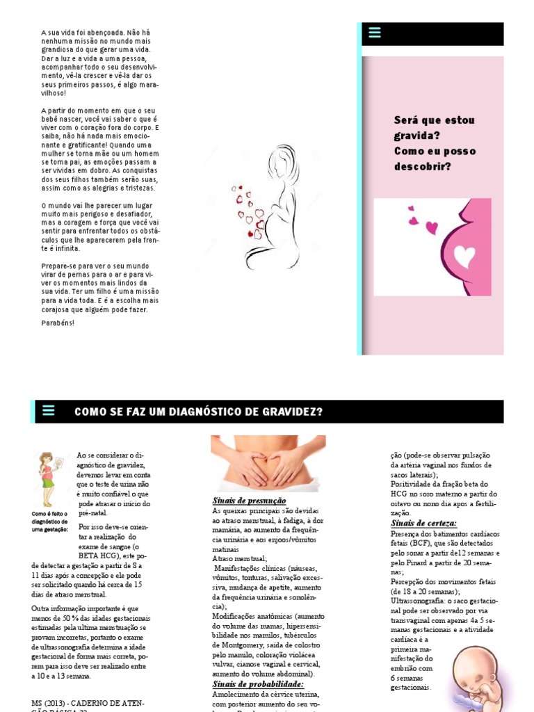 Como fazer o diagnóstico de gravidez | PDF | Gravidez | Especialidades ...