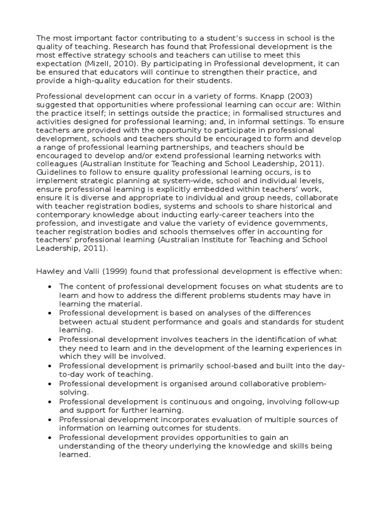 Professional Development | PDF | Professional Development | Learning