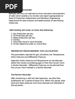Well Test Procedure Copydocx Pressure Measurement Gases - 
