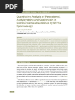 UV-VS Method For Analysis of Paracetamol PDF