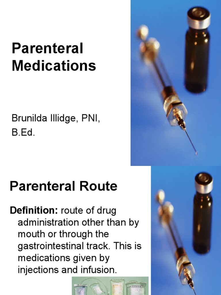 Parenteral Medication Administration Guide | PDF | Integumentary System ...