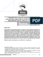 Artigo - A Importância Do Planejamento Das Aulas Para Organização Do Trabalho Do Professor Em Sua Prática Docente