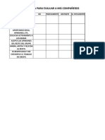 Rúbrica trabajo en equipo