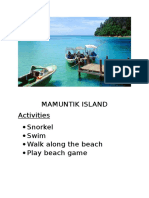 Mamuntik Island Activities Snorkel Swim Walk Along The Beach Play Beach Game