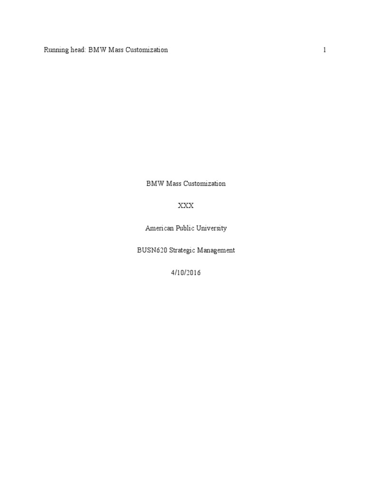 BMW Case Study | PDF | Bmw | Strategic Management