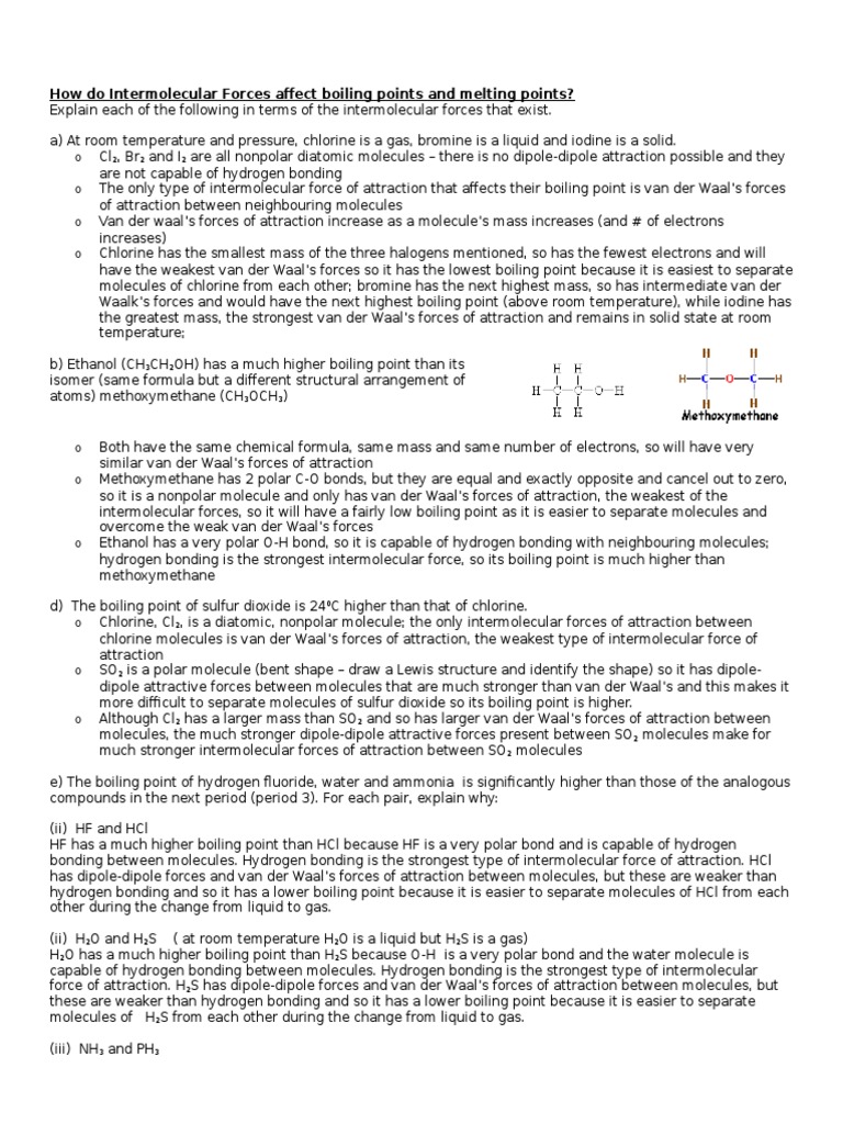 How Do Intermolecular Forces Affect Boiling Points and Melting Points ...