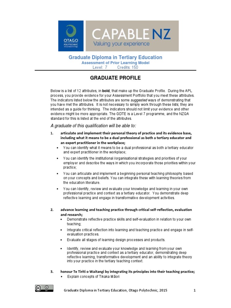 Graduate Diploma in Tertiary Education Guide | PDF | Educational ...