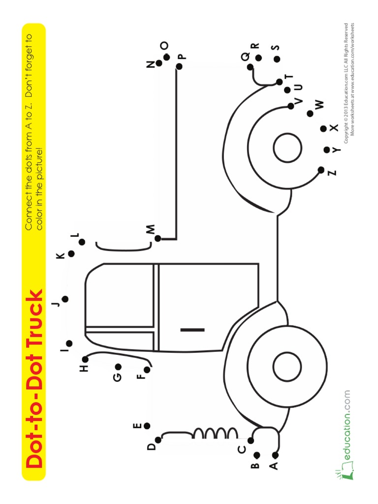 Alphabet Dot To Dot Truck PDF
