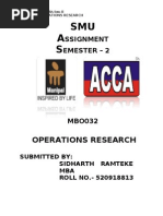 MB0032 OPERATIONS RESEARCH