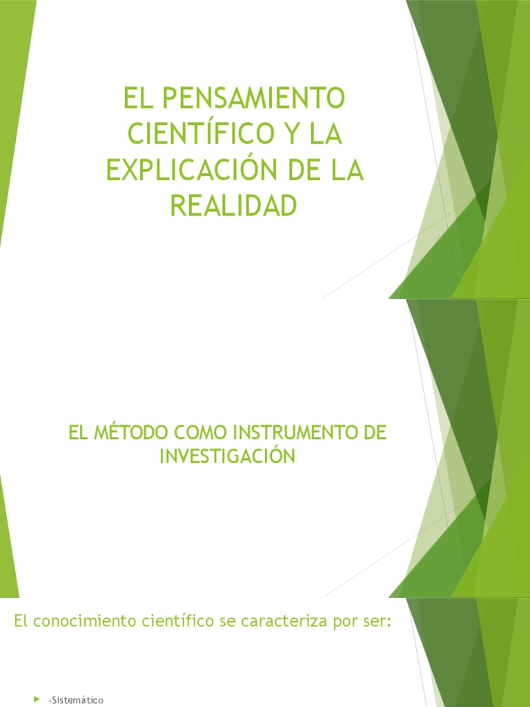 El Pensamiento Científico y La Explicación de La Método