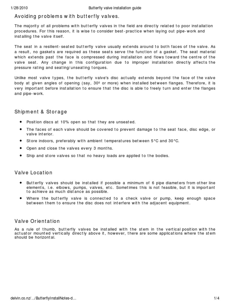 Butterfly Valve Installation Guide PDF PDF Valve Pipe (Fluid