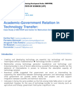 Academic-Government Relation in Technology Transfer