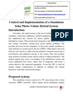 Control and Implementation of A Standalone Solar Photo-Voltaic Hybrid System PDF