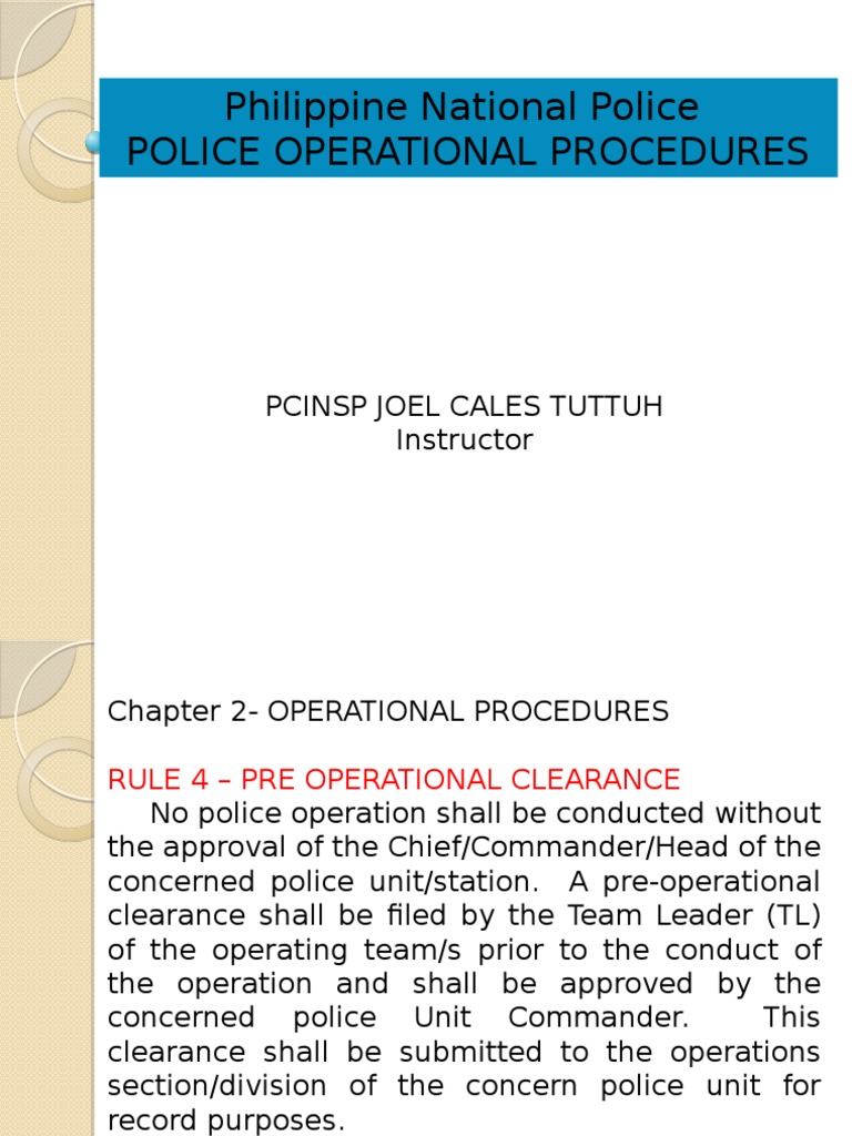 Police Operational Procedures Final Download Free PDF Police Public Law