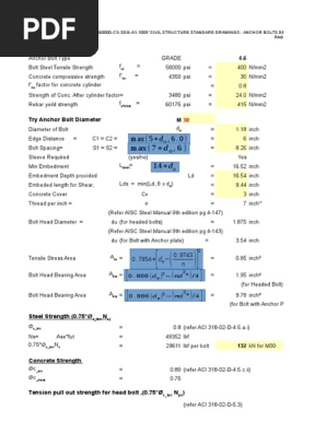 Anchor Bolt Calculation