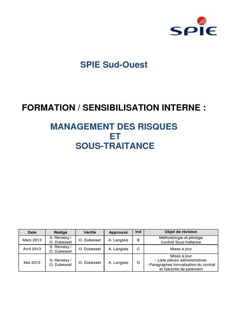 Modèle Contrat De Sous traitance Btp Simplifié 2021 Gratuit Formation ST 06 2015 v2 PDF | PDF | Bulletin de salaire (droit français) |  Salaires