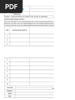 Punch List