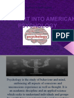 An Insight Into American Psychology: Lucrare de Atestat La Limba Engleză