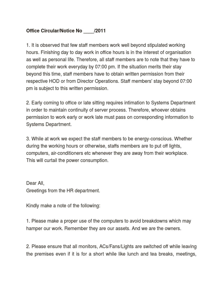 Office Circular