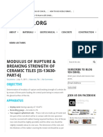 Modulus of Rupture & Breaking Strength of Ceramic Tiles (Is-13630-Part-6) - Civilblog