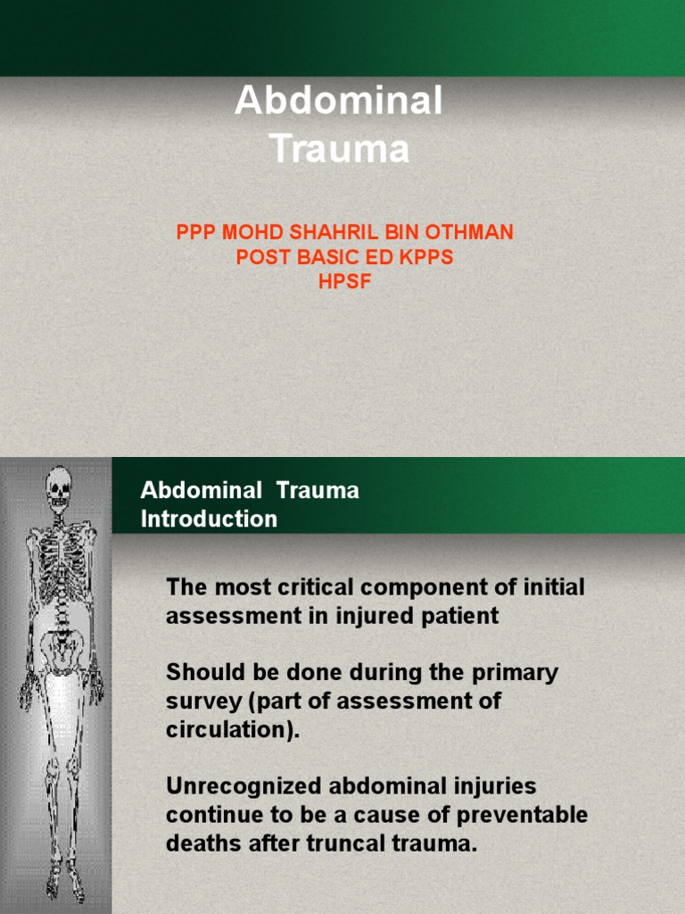 literature review trauma abdomen