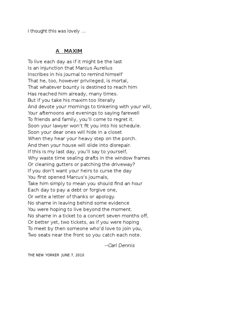 Living Beyond the Moment: A Reflection | PDF | Art | Poetry