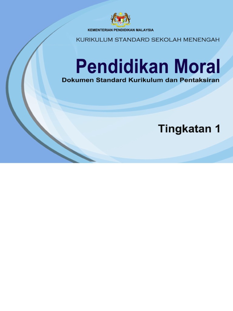 Kssm Pendidikan Moral Tingkatan 1