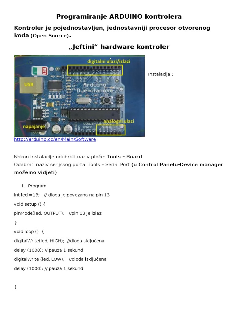 Arduino I Programiranje | PDF