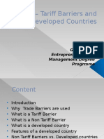 Non - Tariff Barriers and Developed Countries: Group No 3 Entrepreneurship & Management Degree Progrmme