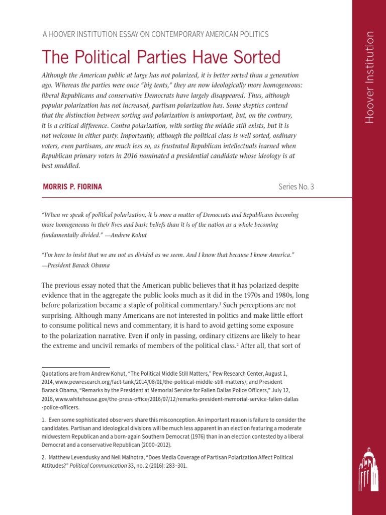The Political Parties Have Sorted | PDF | Polarization (Politics ...
