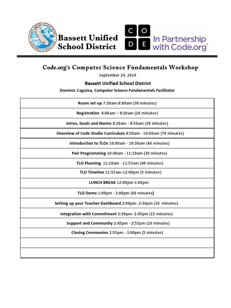 Code.org Workshop for Educators | PDF