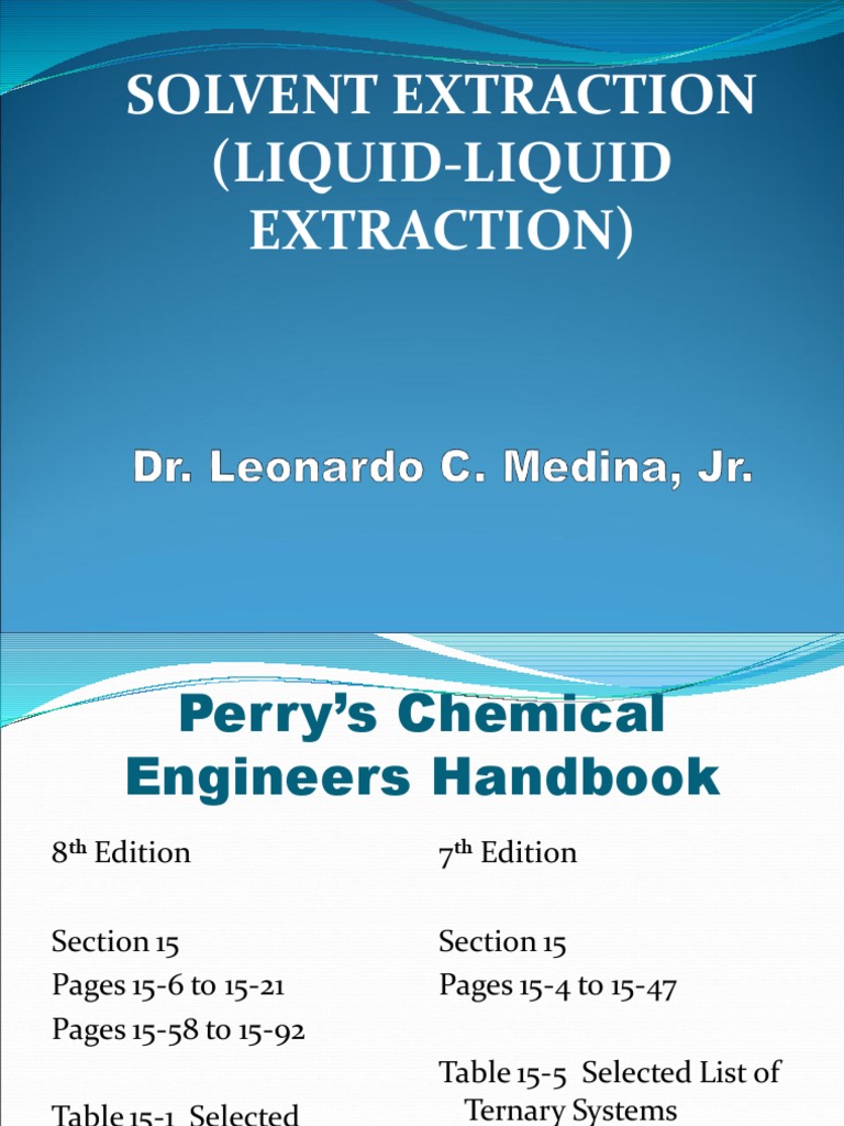 Solvent Extraction PDF Phase (Matter) Solution