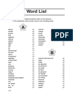 Word List: The Numbers Inside Brackets Refer To The Lessons. The Asterisks Mark Words Used in The Reading Texts