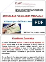 Criterios para La Deducción de Gastos