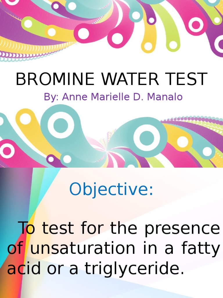 Bromine Water Test Chemical Substances Chemistry