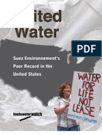 United Water: Suez Environnement's Poor Record in The United States