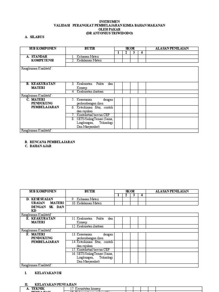 Validasi Bahan Ajar