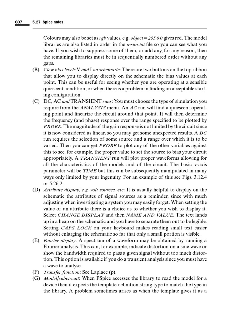 Probe: 607 5.27 Spice Notes | PDF | Electrical Engineering | Electronics