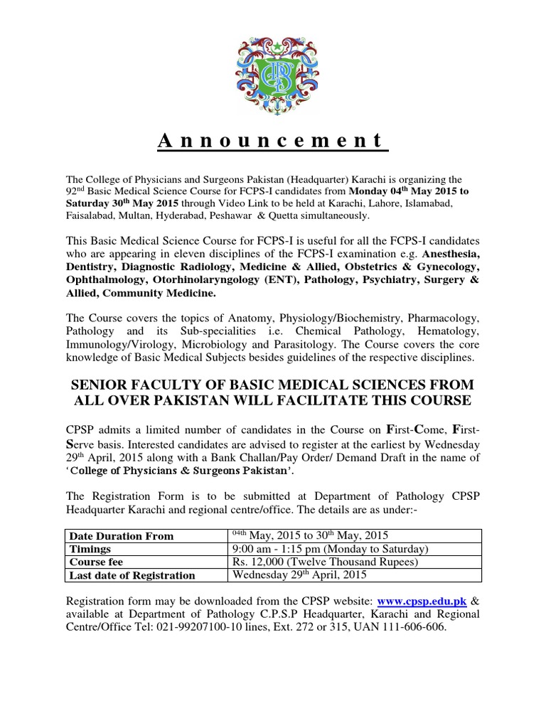 92nd Basic Medical Science Course PDF PDF Pathology Physician