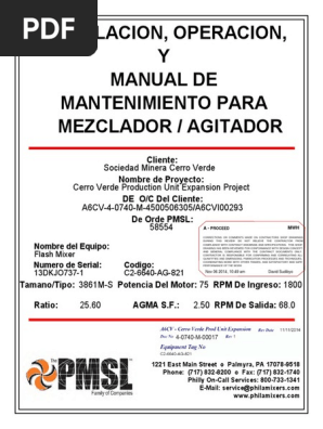 Manual Del Agitador | PDF | Gear | Corrosion