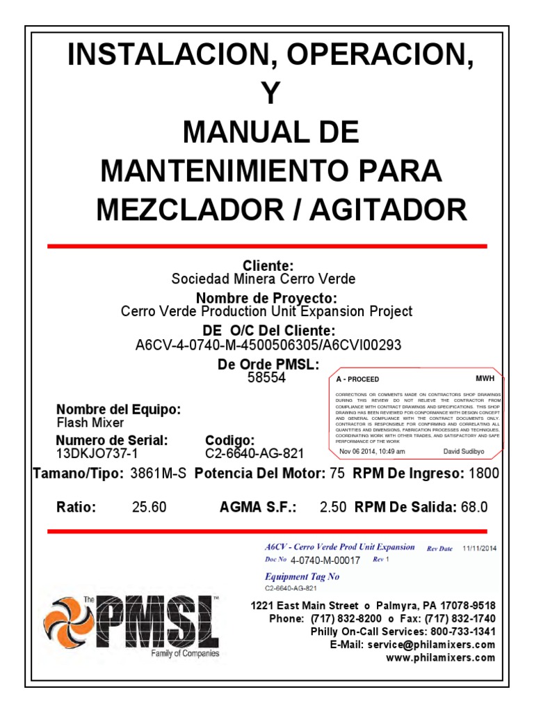 Manual Del Agitador Gear Corrosion
