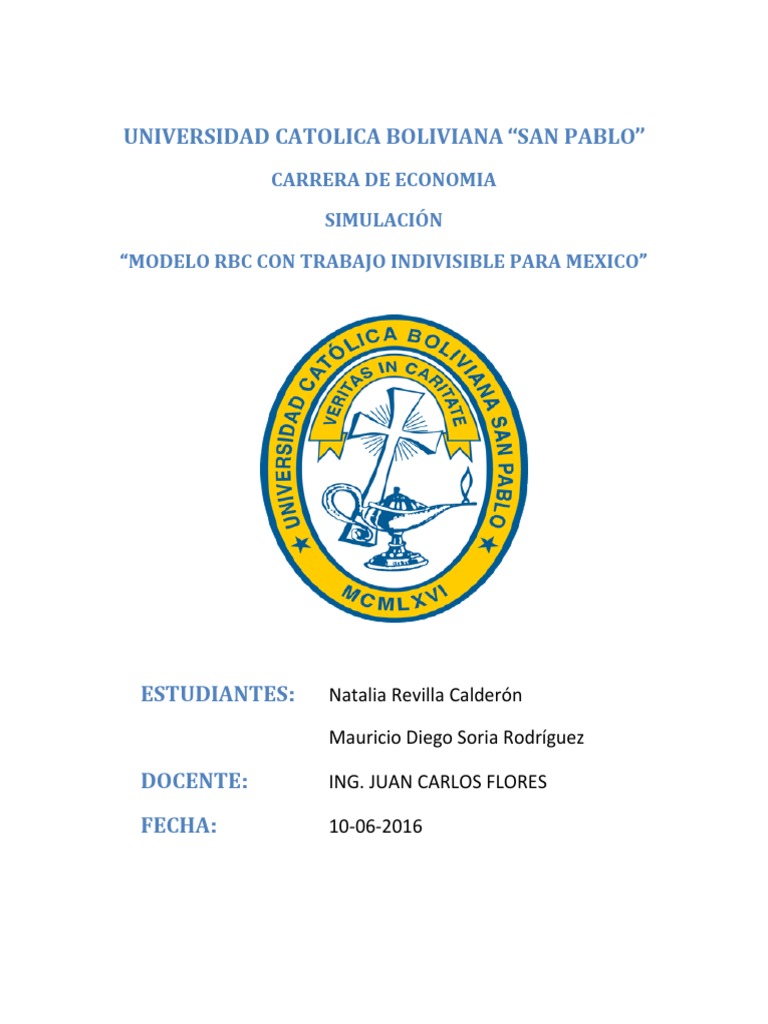 Modelo RBC con Trabajo Indivisible en México | PDF | Matlab | Matriz ...