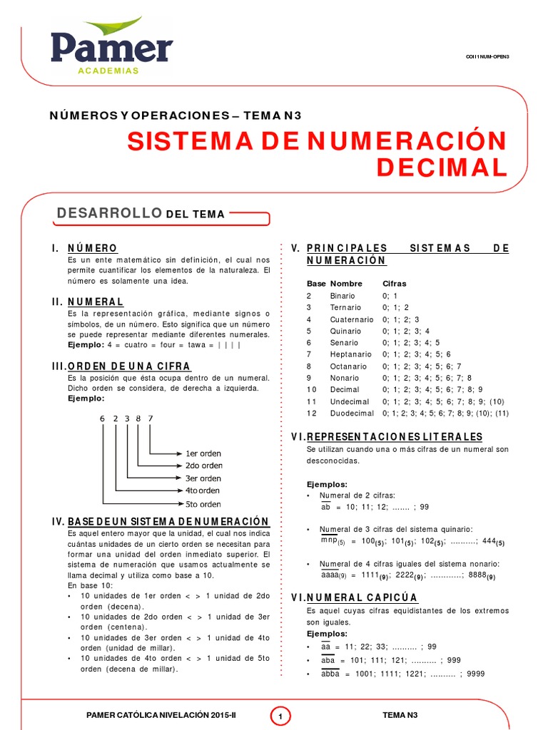Sistema de Numeración Decimal y Ejercicios | PDF | Decimal | Lexicología